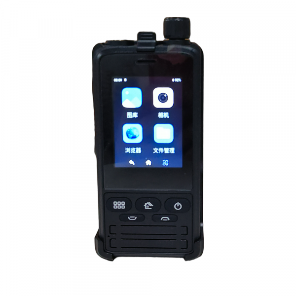 W19 4G PoC radio in trail hiking setting with PTT button and SIM slot showing nationwide push to talk for camping trips