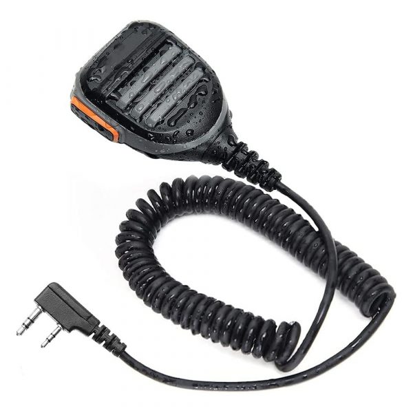 ABBREE AR-780 waterproof speaker mic with 2-pin connector and 360-degree rotating clip