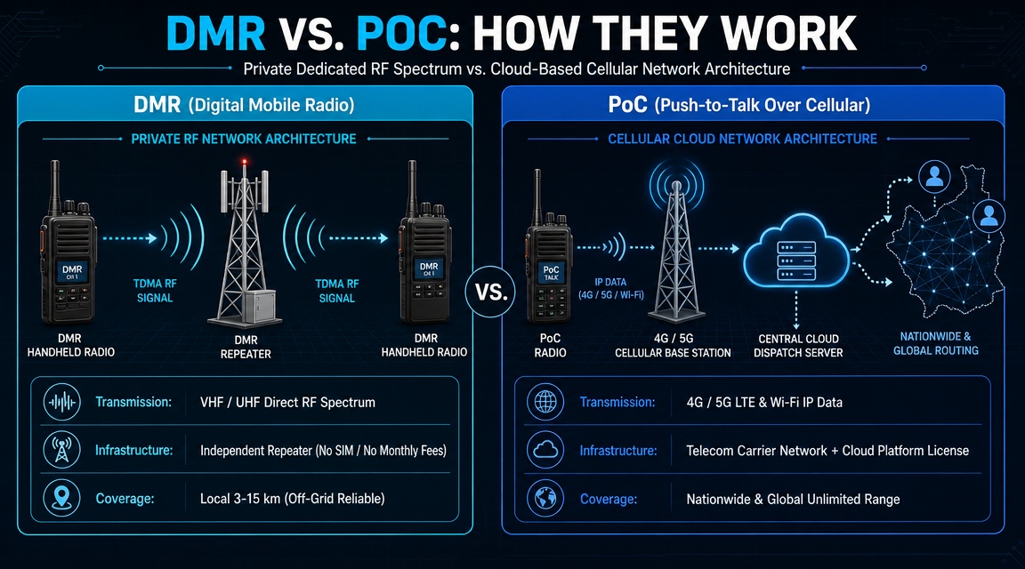 Radio DMR vs Radio PoC: Cómo Elegir